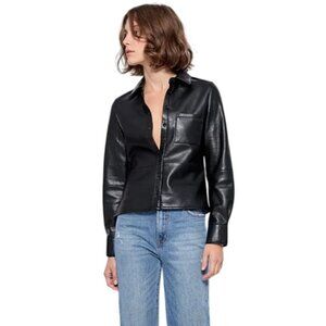 AS by DF La Nuit Recycled leather blouse shirt jacket neutral black M luxury